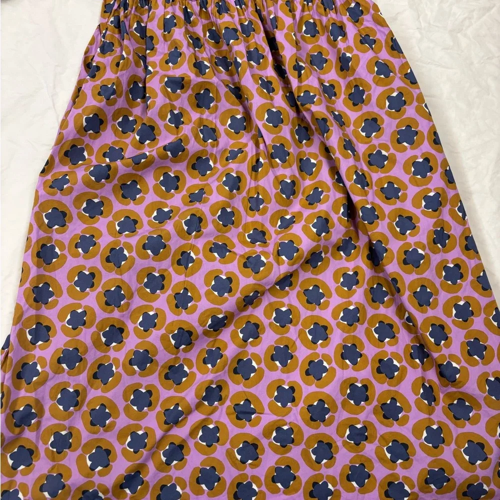NEW Tea Collection Adult Puff Sleeve Dress Size Small Leopard Floral Midi Cotton - Picture 4 of 9